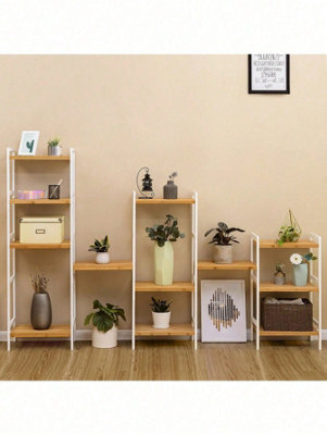 LEDREM Songmics 5-Tier Bamboo Storage Rack For Bathroom, Kitchen, Bedroom, 45 X 31.5 X 142 Cm, Natural - image 1