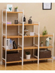 LEDREM Songmics 5-Tier Bamboo Storage Rack For Bathroom, Kitchen, Bedroom, 45 X 31.5 X 142 Cm, Natural - thumbnail 4