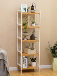 LEDREM Songmics 5-Tier Bamboo Storage Rack For Bathroom, Kitchen, Bedroom, 45 X 31.5 X 142 Cm, Natural - thumbnail 3