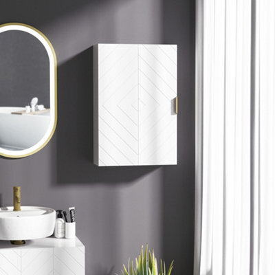 Kleankin Bathroom Wall Cabinet With Adjustable Shelves For Hallway, Living Room - image 1