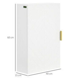 Kleankin Bathroom Wall Cabinet With Adjustable Shelves For Hallway, Living Room - thumbnail 3