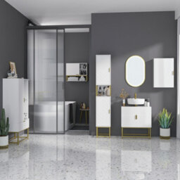 Kleankin Bathroom Wall Cabinet With Adjustable Shelves For Hallway, Living Room - thumbnail 7