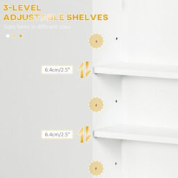Kleankin Bathroom Wall Cabinet With Adjustable Shelves For Hallway, Living Room - thumbnail 5