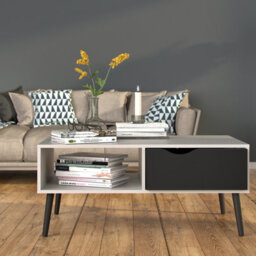 Furniture To Go Oslo Coffee Table 1 Drawer 1 Shelf In White And Black Matt - thumbnail 6