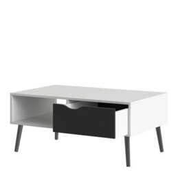 Furniture To Go Oslo Coffee Table 1 Drawer 1 Shelf In White And Black Matt - thumbnail 5
