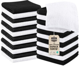 Utopia Towels Cotton Washcloths Set - Pack Of 24-100% Ring Spun Quality Flannel Face Cloths, Highly Absorbent And Soft Feel
