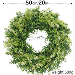 Amorly 20In Large Eucalyptus Wreaths For Front Door Artificial Green Leaves Greenery Wreath Home Decor Porch Wall Decorations - thumbnail 4
