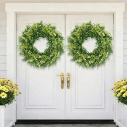 Amorly 20In Large Eucalyptus Wreaths For Front Door Artificial Green Leaves Greenery Wreath Home Decor Porch Wall Decorations - thumbnail 2