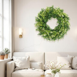 Amorly 20In Large Eucalyptus Wreaths For Front Door Artificial Green Leaves Greenery Wreath Home Decor Porch Wall Decorations - thumbnail 3