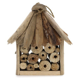 Serenityy Handmade Driftwood Bee & Insect Box, Recycled Wood Nest Box H22 X W20 X D12 Cm - thumbnail 1