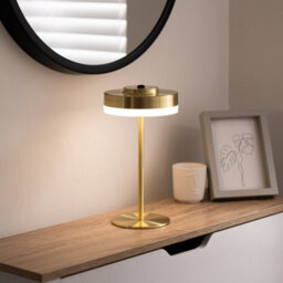 Auraglow Kensington Rechargeable Outdoor Table Lamp - Brass - thumbnail 3