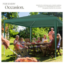 Tectake Gazebo Farah-  Water Resistant, Plug-In System, 3X3M 300 X 300 X 250 Cm - Green - thumbnail 7