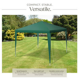 Tectake Gazebo Farah-  Water Resistant, Plug-In System, 3X3M 300 X 300 X 250 Cm - Green - thumbnail 3
