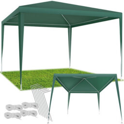 Tectake Gazebo Farah-  Water Resistant, Plug-In System, 3X3M 300 X 300 X 250 Cm - Green - thumbnail 1