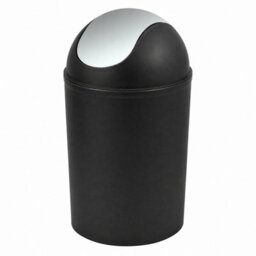 6 Piece Black Bathroom Accessory Set With 14L Bin Soap Dispenser Toothbrush Holder Toilet Brush Rinse Cup And Tumbler - thumbnail 2