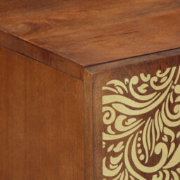 Berkfield Elegant Bathroom Sink Cabinet Honey Brown With Gold Features Solid Wood - thumbnail 6