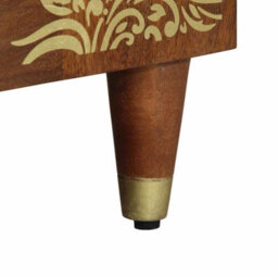 Berkfield Elegant Bathroom Sink Cabinet Honey Brown With Gold Features Solid Wood - thumbnail 9