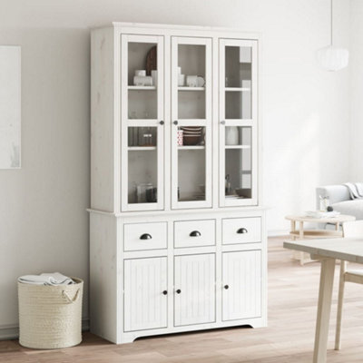 "Vidaxl Highborad ""bodo"" White 115.5X43X200.5 Cm Solid Wood Pine" - image 1