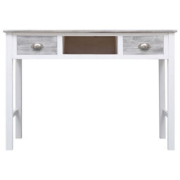 Berkfield Classic Writing Desk Grey 110X45X76 Cm Wood - thumbnail 4