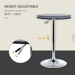 Homcom Round Bar Table, Swivel Bistro Table With Adjustable Height - thumbnail 4