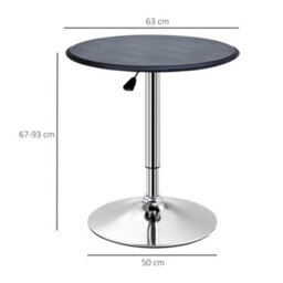 Homcom Round Bar Table, Swivel Bistro Table With Adjustable Height - thumbnail 3
