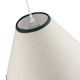 Happy Homewares Scallop Edge Natural Textured Linen Coolie Lamp Shade With Green Trims - thumbnail 5