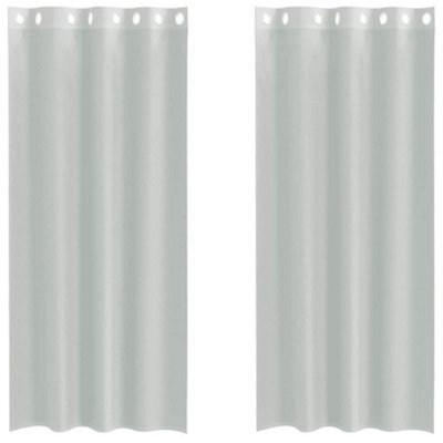 Berkfield Durable Voile Curtains With Grommets 2 Pcs Light Grey 140X225 Cm - image 1