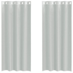 Berkfield Durable Voile Curtains With Grommets 2 Pcs Light Grey 140X225 Cm - thumbnail 1