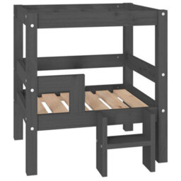 Berkfield Dog Bed Grey 55.5X53.5X60 Cm Solid Wood Pine - thumbnail 2