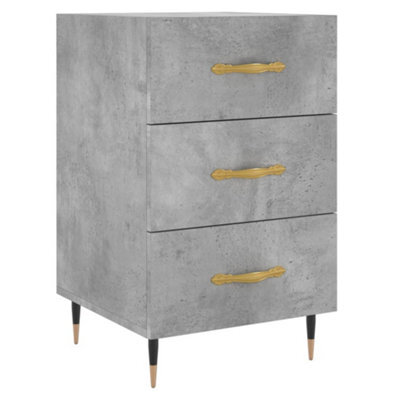 Berkfield Modern Bedside Cabinet Concrete Grey 40X40X66 Cm Engineered Wood - image 1