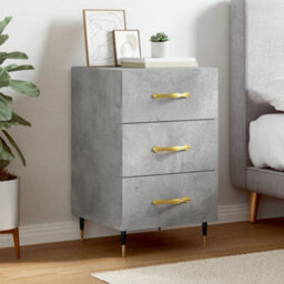 Berkfield Modern Bedside Cabinet Concrete Grey 40X40X66 Cm Engineered Wood - thumbnail 2