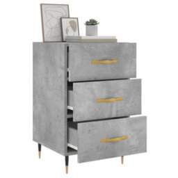 Berkfield Modern Bedside Cabinet Concrete Grey 40X40X66 Cm Engineered Wood - thumbnail 4