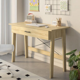 Home Source Winston 1 Full-Width Drawer Oak Effect Home Office Computer Writing Desk - thumbnail 3