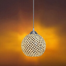 Long Life Lamps Company Globe Pendant Light Mosaic Glass Black And White Crackle Ceiling Lamp Shade H3012 - thumbnail 9