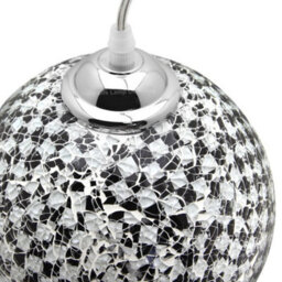 Long Life Lamps Company Globe Pendant Light Mosaic Glass Black And White Crackle Ceiling Lamp Shade H3012 - thumbnail 5