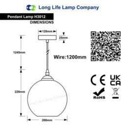 Long Life Lamps Company Globe Pendant Light Mosaic Glass Black And White Crackle Ceiling Lamp Shade H3012 - thumbnail 2
