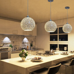 Long Life Lamps Company Globe Pendant Light Mosaic Glass Black And White Crackle Ceiling Lamp Shade H3012 - thumbnail 6