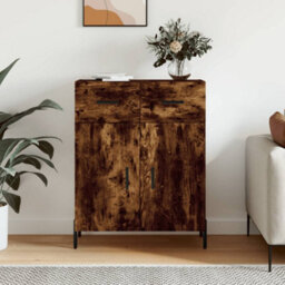 Berkfield Modern Sideboard Smoked Oak 69.5X34X90 Cm Engineered Wood - thumbnail 2