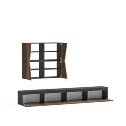 Decorotika Taj Moduler Modern Tv Unit Wall Mount Customizable Layout Black Alina - thumbnail 5