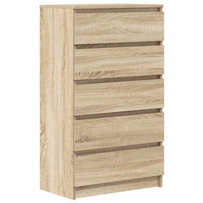 Berkfield Elegant Drawer Cabinet Sonoma Oak 60X36X103 Cm Engineered Wood