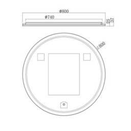 Royal Bathrooms Luton 800 X 800mm Gun Metal Grey Round Backlit Led Illuminated Bathroom Mirror Framed With Touch Sensor - thumbnail 7