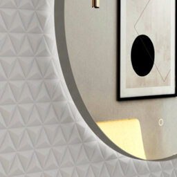 Royal Bathrooms Luton 800 X 800mm Gun Metal Grey Round Backlit Led Illuminated Bathroom Mirror Framed With Touch Sensor - thumbnail 5