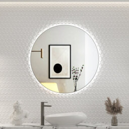 Royal Bathrooms Luton 800 X 800mm Gun Metal Grey Round Backlit Led Illuminated Bathroom Mirror Framed With Touch Sensor - thumbnail 1
