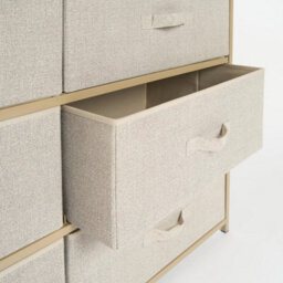 Beige Cabinet Rail Wardrobe Open Home 6 Drawer Coat Hanger Storage Clothes Organiser - thumbnail 3
