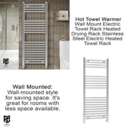 ARKO BATHROOM Arko Towel Radiator, Heated Towel Rails,wall Mounted Ladder Radiators  500X1200mm, Chrome - thumbnail 6
