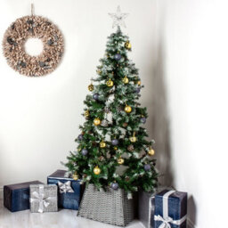 Christmas Village 30Pc Christmas Tree Bauble Set W/ Storage Bag In Gold & Silver Shiny Glitter & Patterned For Holiday Decoration