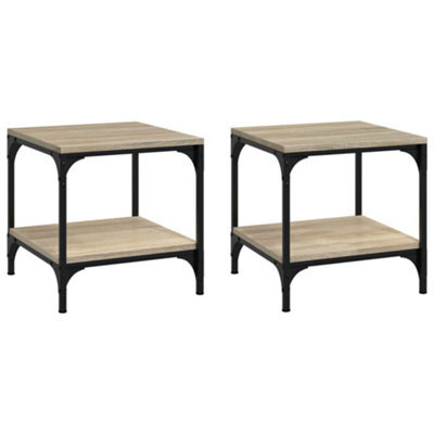 Berkfield Industrial Side Tables 2 Pcs Sonoma Oak 40X40X40 Cm Engineered Wood - image 1