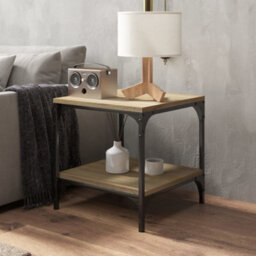 Berkfield Industrial Side Tables 2 Pcs Sonoma Oak 40X40X40 Cm Engineered Wood - thumbnail 4