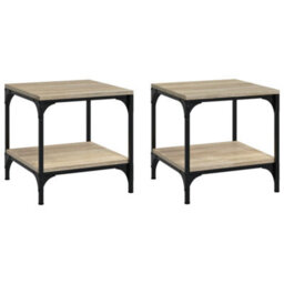 Berkfield Industrial Side Tables 2 Pcs Sonoma Oak 40X40X40 Cm Engineered Wood - thumbnail 1