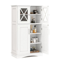 Bathroom Storage Cabinet Organizer Freestanding Floor Cabinet Adjustable Shelves